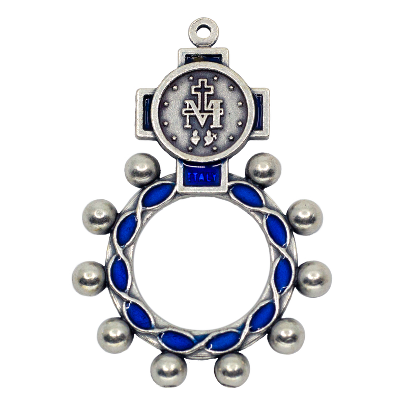 Product image for Rosary: Miraculous Medal Ring Blue image number 0