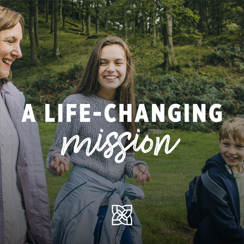 Image of a happy family with the text a life-changing mission image number 0