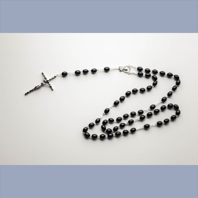 Black Wood Rosary image number 0