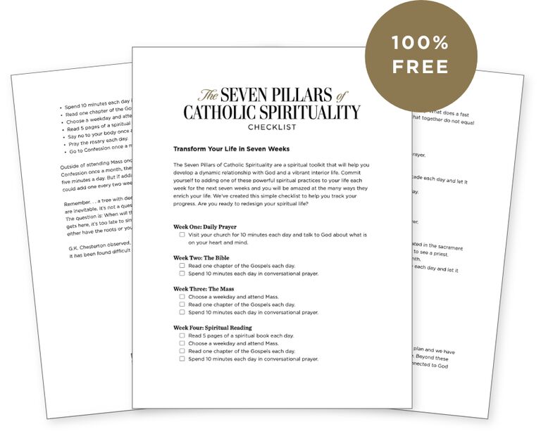 The Seven Pillars of Catholic Spirituality Checklist