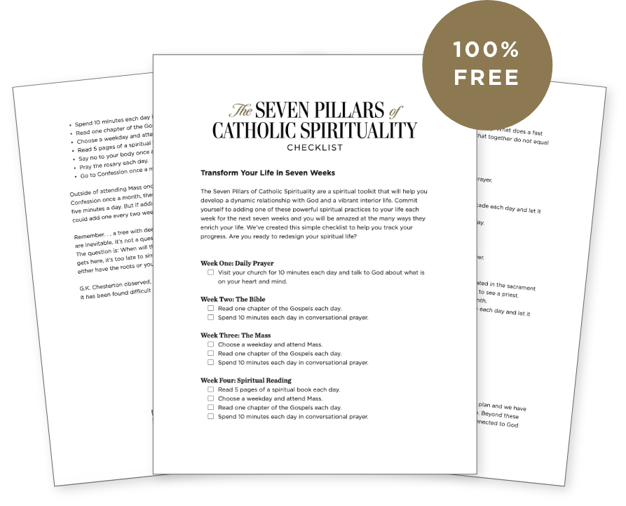 The Seven Pillars of Catholic Spirituality Checklist