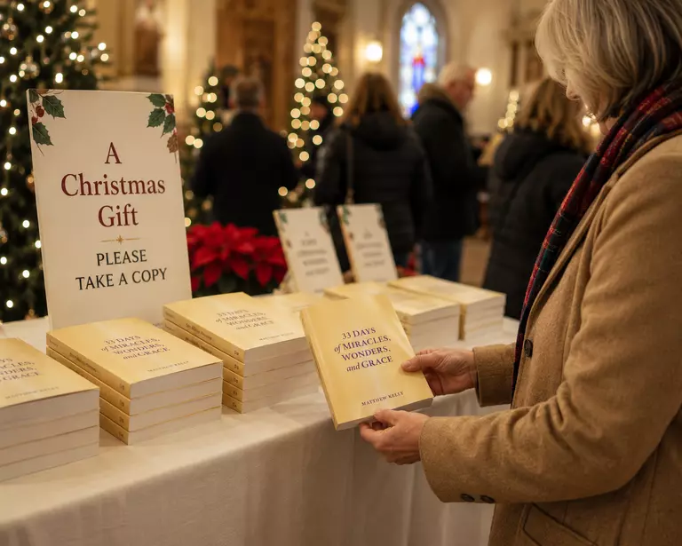 Picking up a copy of 33 Days of Miracles, Wonders, and Grace